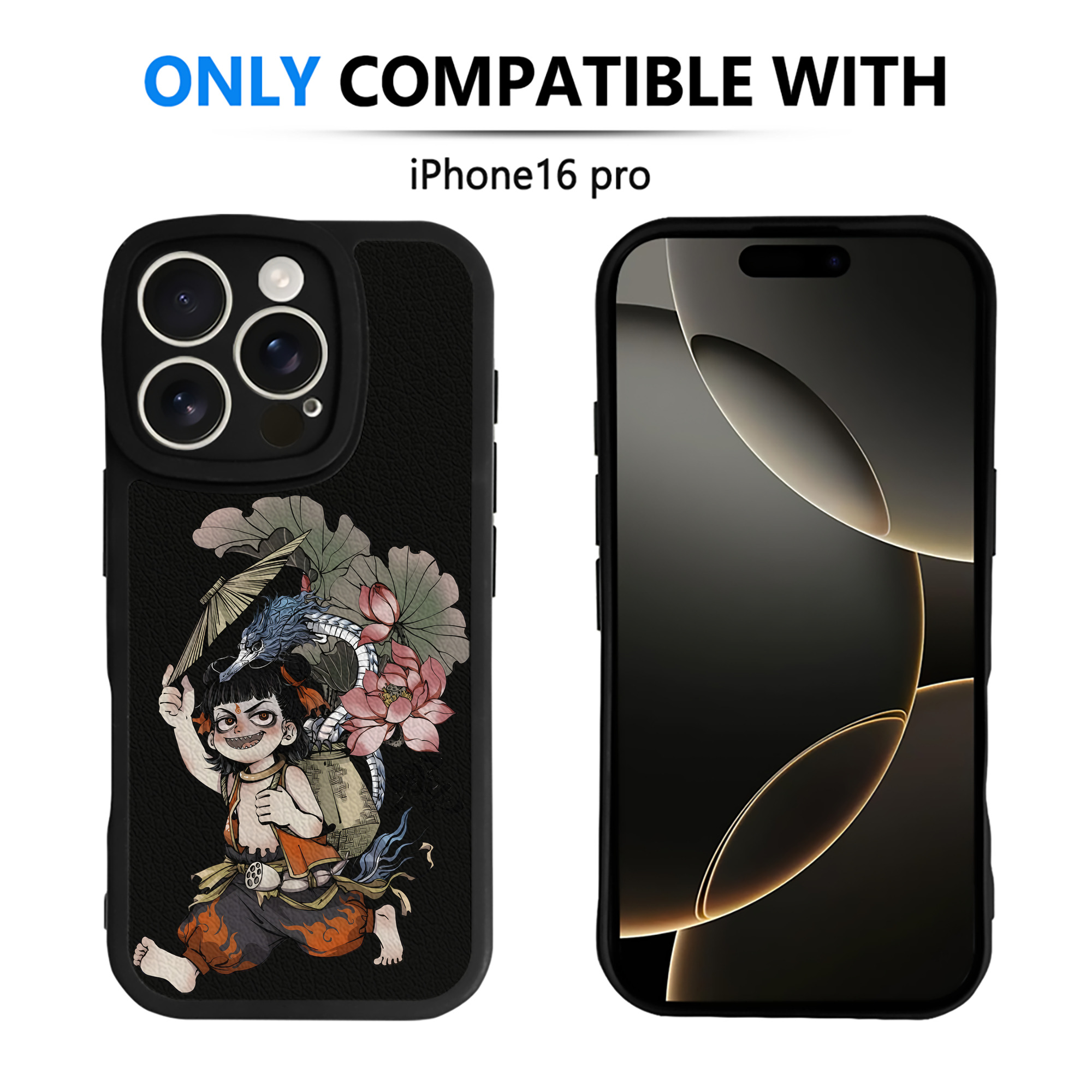 （画像用） Ne Zha 2 ナタ 魔童の大暴れ 【iPhone 16シリーズ対応】シリコンスマホケース（レザー調） 材質：シリコン